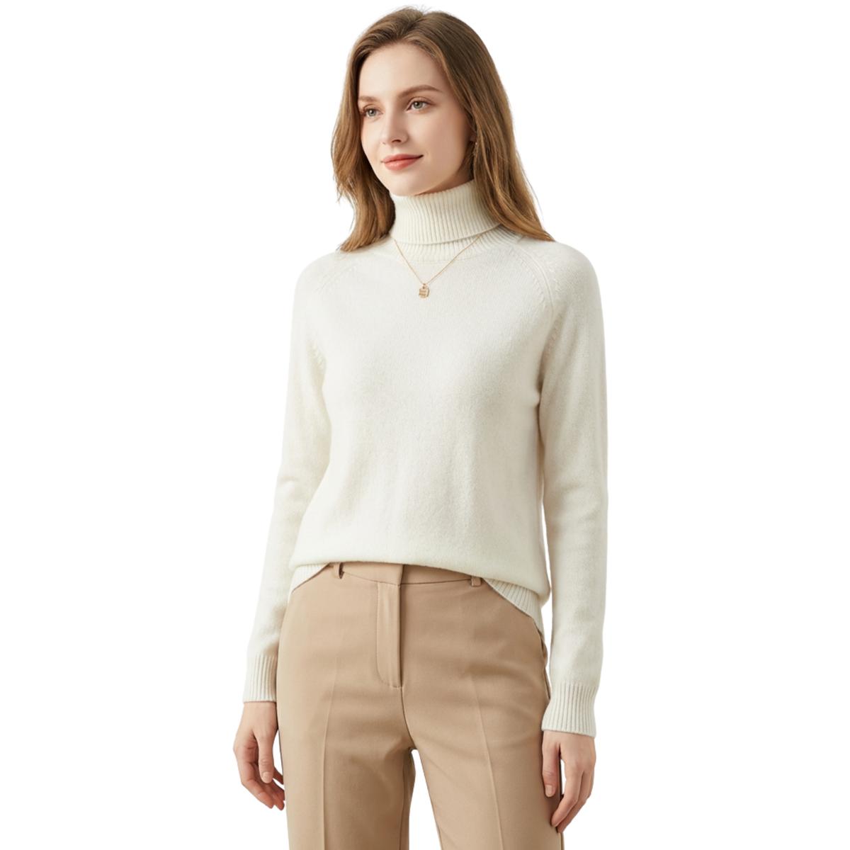 Elowen Dames Coltrui van Merino Wol - Zachte Fijngebreide Trui met Hoge Hals en Lange Mouwen - Anti-Pilling, Licht en Warm, in 10 Kleuren