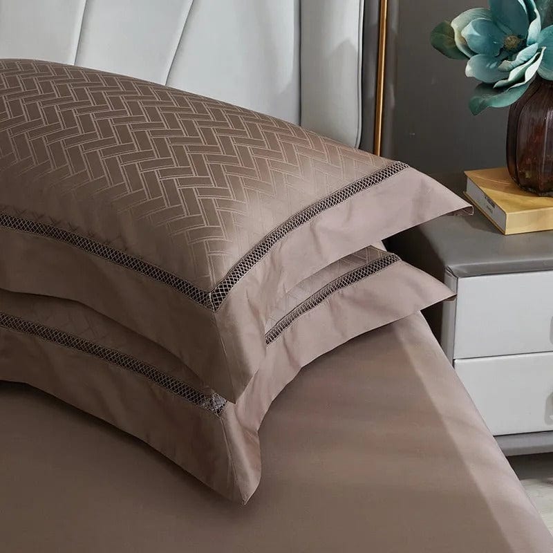 Elegance Brown Duvet Cover Set (Egyptian Cotton) | Comfortable Egyptian Cotton - Rich brown shade - Perfect for stylish and warm sleeping