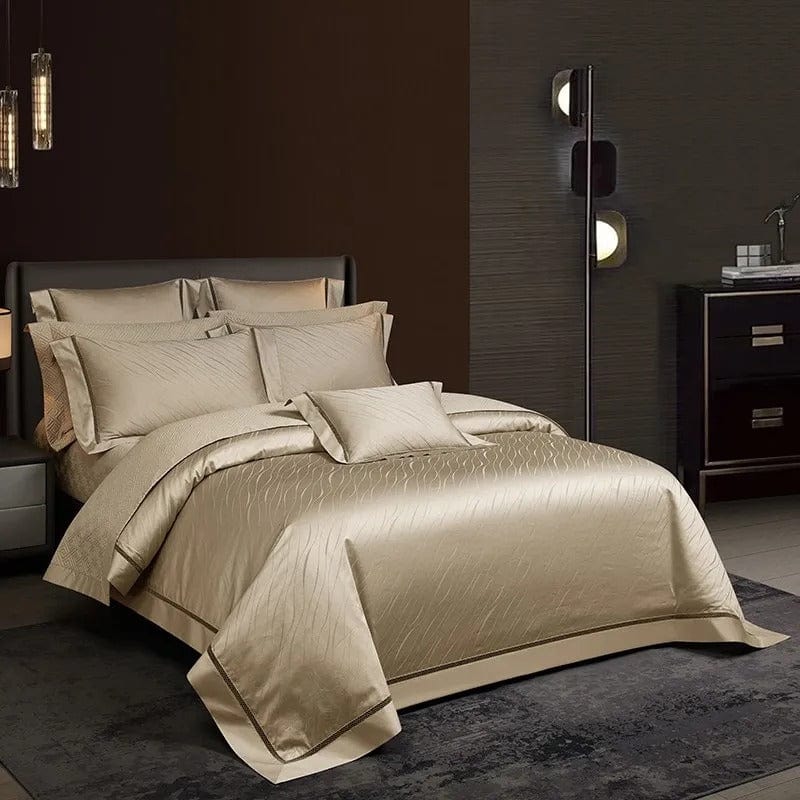 Elegance Gold Dekbedovertrekset (Egyptisch Katoen) | Luxe Egyptisch katoen - Zacht en duurzaam - Goudkleurig voor een stijlvolle slaapkamer