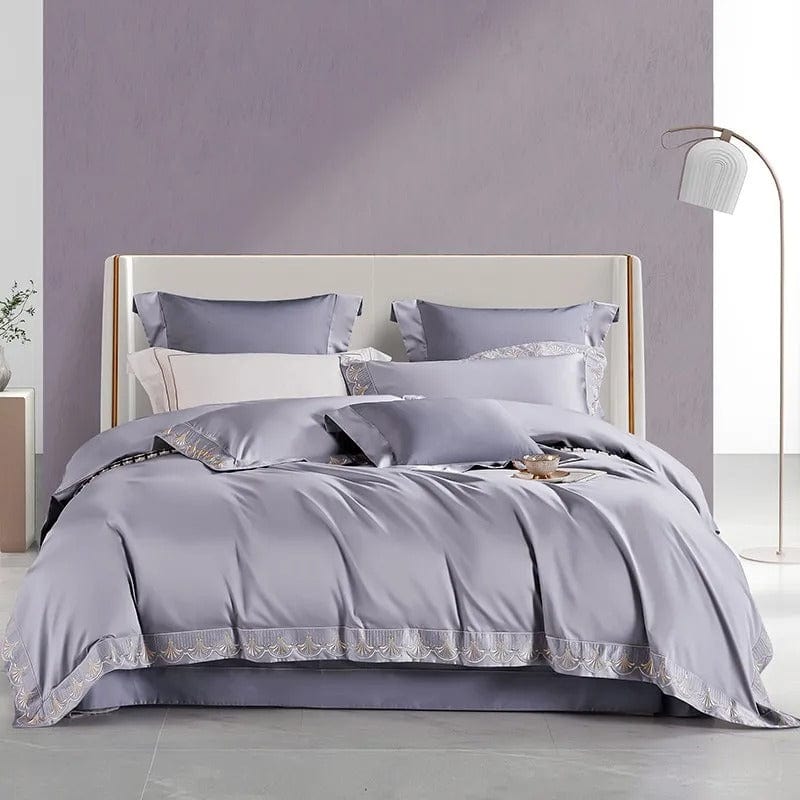 Luxxe Grey Duvet Cover Set (Egyptian Cotton) | Stylish Egyptian Cotton - Neutral Grey Tone - Soft and Breathable for Ultimate Comfort