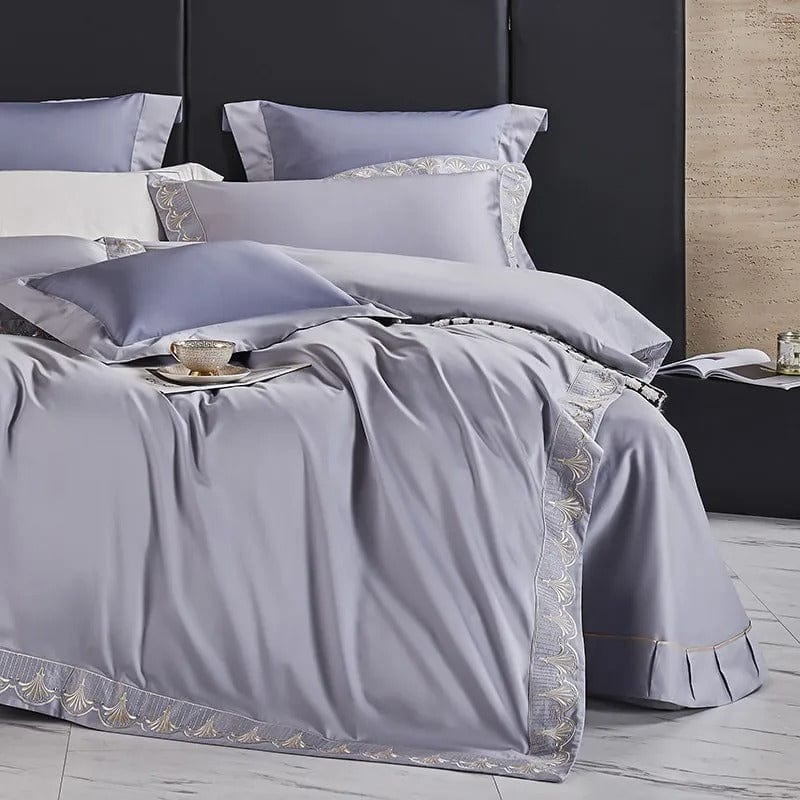Luxxe Grey Duvet Cover Set (Egyptian Cotton) | Stylish Egyptian Cotton - Neutral Grey Tone - Soft and Breathable for Ultimate Comfort