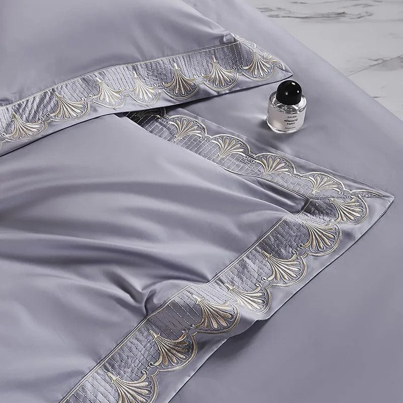 Luxxe Grey Duvet Cover Set (Egyptian Cotton) | Stylish Egyptian Cotton - Neutral Grey Tone - Soft and Breathable for Ultimate Comfort