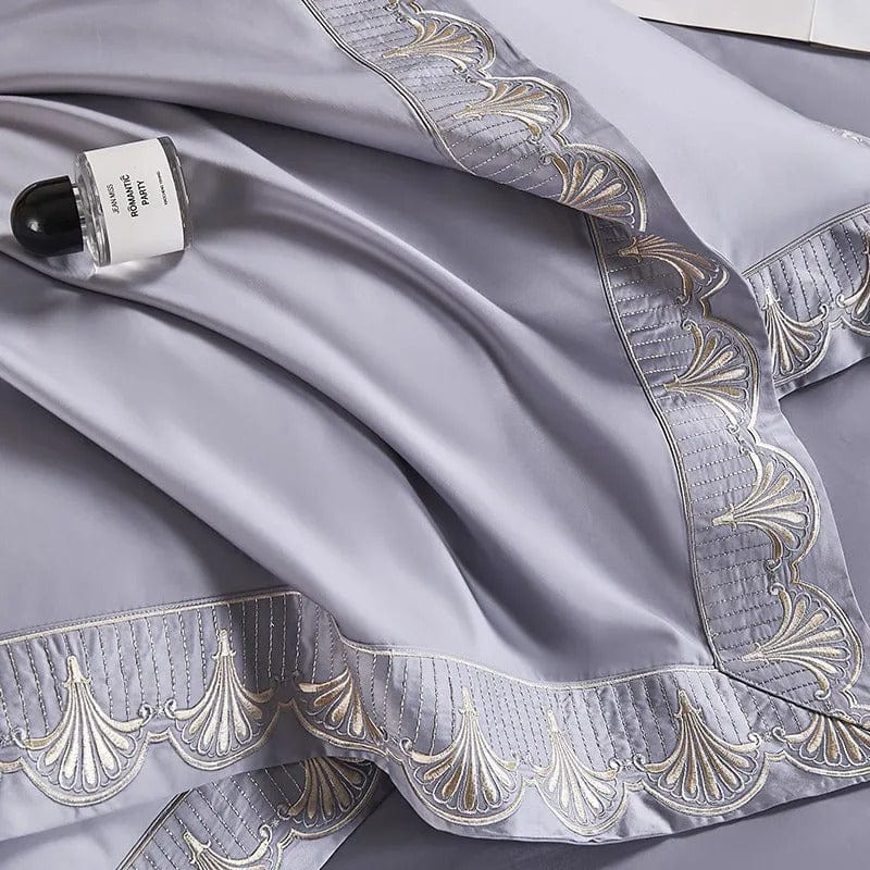 Luxxe Grey Duvet Cover Set (Egyptian Cotton) | Stylish Egyptian Cotton - Neutral Grey Tone - Soft and Breathable for Ultimate Comfort