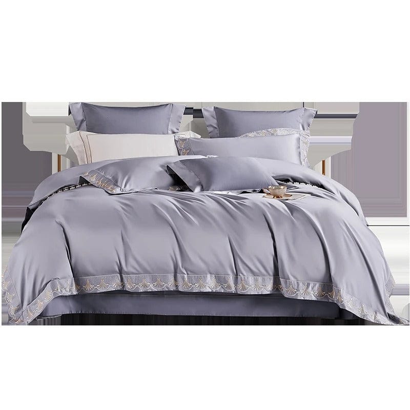 Luxxe Grey Duvet Cover Set (Egyptian Cotton) | Stylish Egyptian Cotton - Neutral Grey Tone - Soft and Breathable for Ultimate Comfort