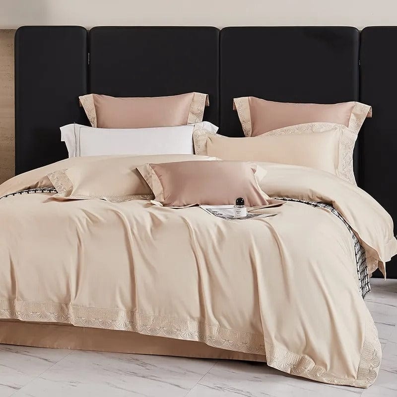 Luxxe Peach Duvet Cover Set (Egyptian Cotton) | Egyptian Cotton - Peach color for a warm look - Comfortable and breathable