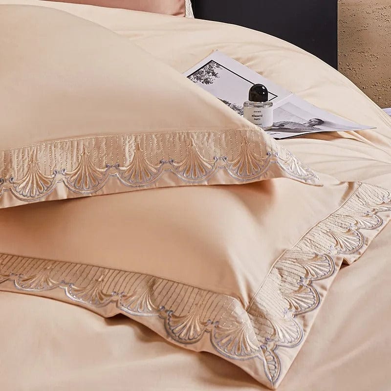 Luxxe Peach Duvet Cover Set (Egyptian Cotton) | Egyptian Cotton - Peach color for a warm look - Comfortable and breathable