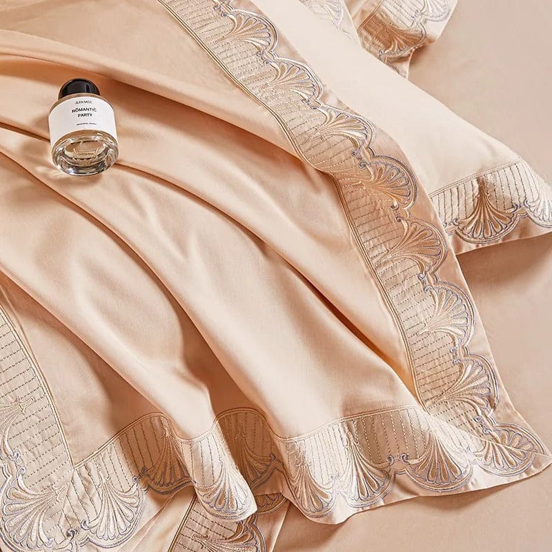 Luxxe Peach Duvet Cover Set (Egyptian Cotton) | Egyptian Cotton - Peach color for a warm look - Comfortable and breathable