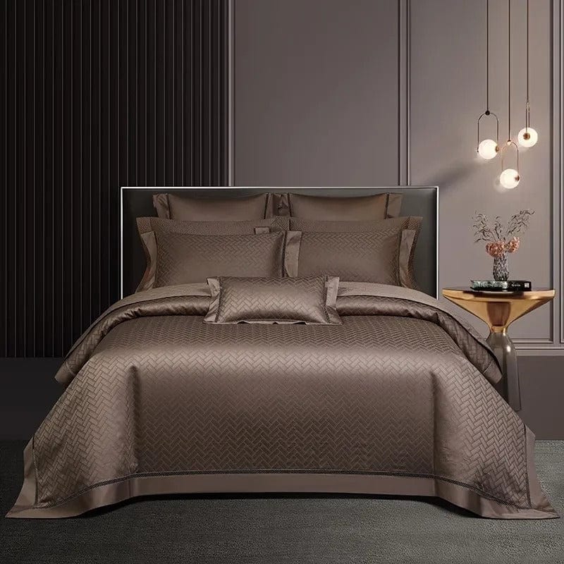 Elegance Brown Duvet Cover Set (Egyptian Cotton) | Comfortable Egyptian Cotton - Rich brown shade - Perfect for stylish and warm sleeping