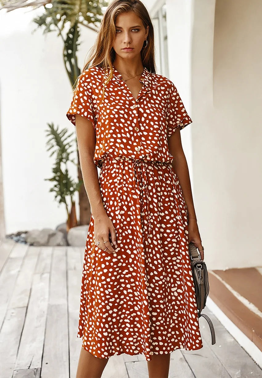 Elyssa | Luchtige Midi Zomerjurk - Elegant en Comfortabel