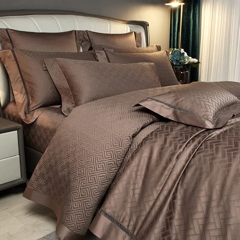 Elegance Brown Duvet Cover Set (Egyptian Cotton) | Comfortable Egyptian Cotton - Rich brown shade - Perfect for stylish and warm sleeping