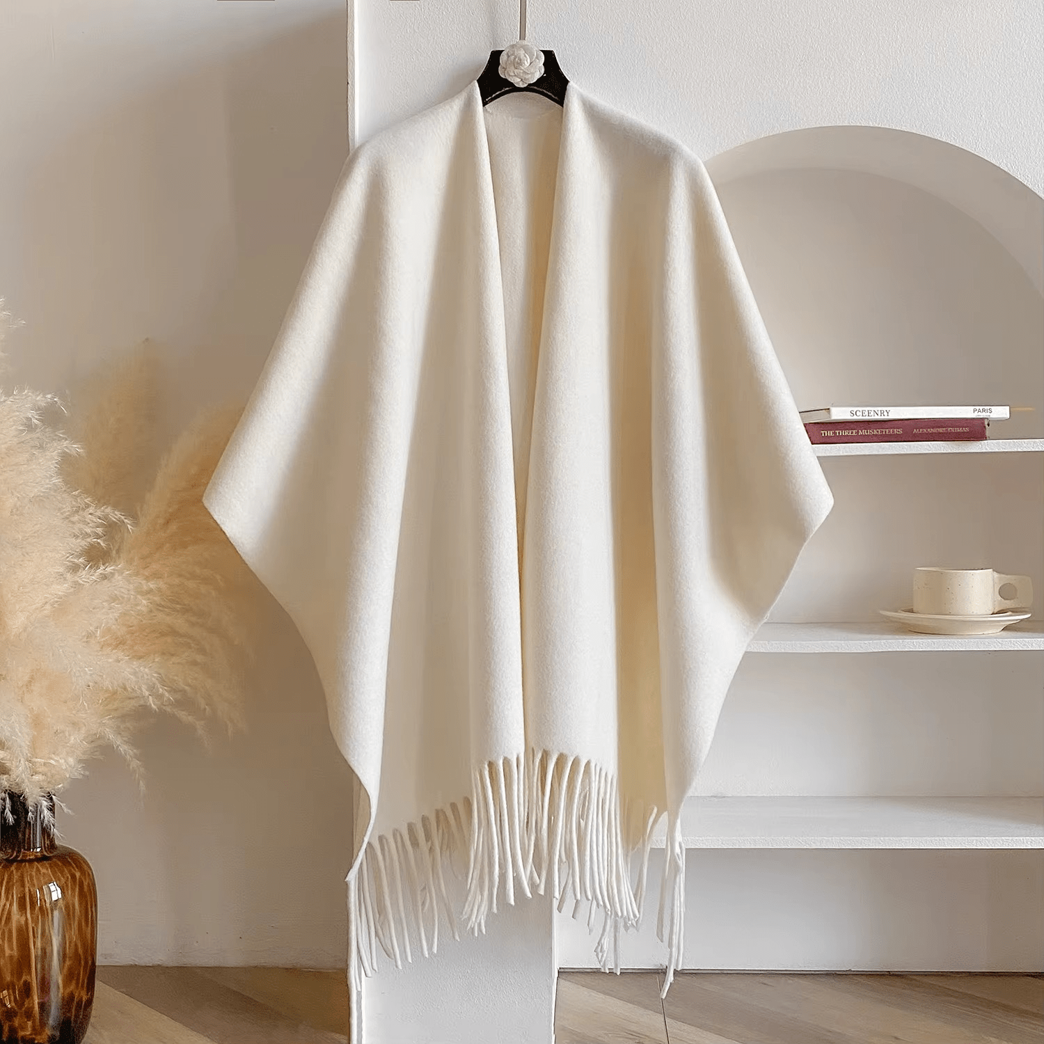 CosyDrape – Dubbelzijdige Damesponcho van Kasjmiermix met Luxe Warmte