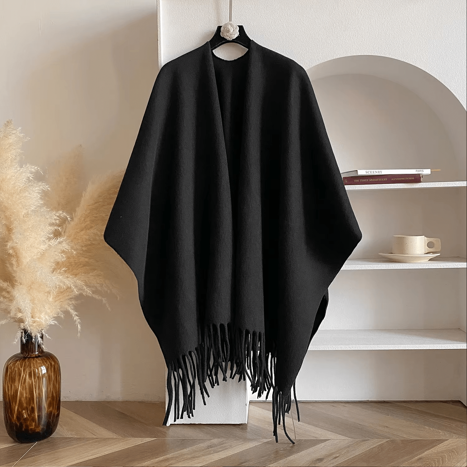CosyDrape – Dubbelzijdige Damesponcho van Kasjmiermix met Luxe Warmte