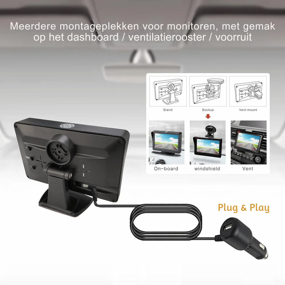Zonne-Energie HD Achteruitrijcamera - Draadloos - IP67