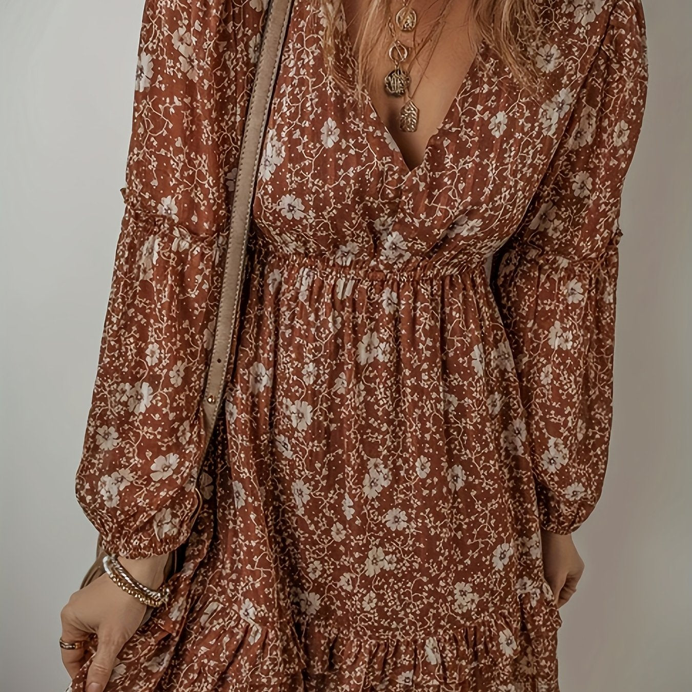 Bloemenprint minijurk | Zomerjurk | Casual minijurk met charmante bloemenprint