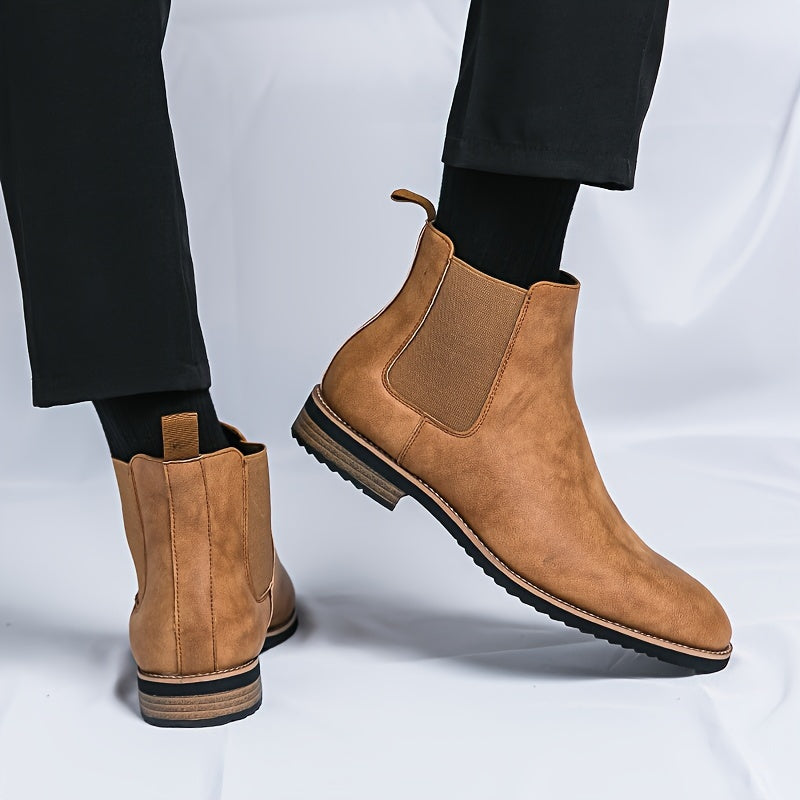 Hoge Lederen Enkelaarzen 481 | Trendy Hoge Laarzen - Antislip Zool voor Winter & Herfst - Essential