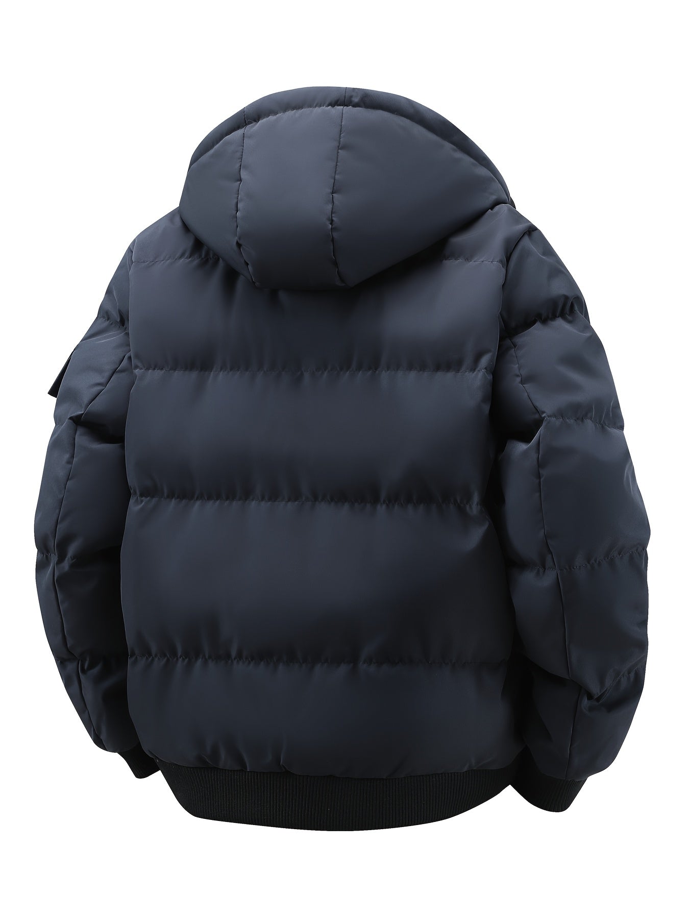 Visconte Heren Winterjas – Heavy-Duty Hooded Full-Zip Jas met Mouwzakken, Navy Cold-Weather Outdoorjas, Casual & Formeel