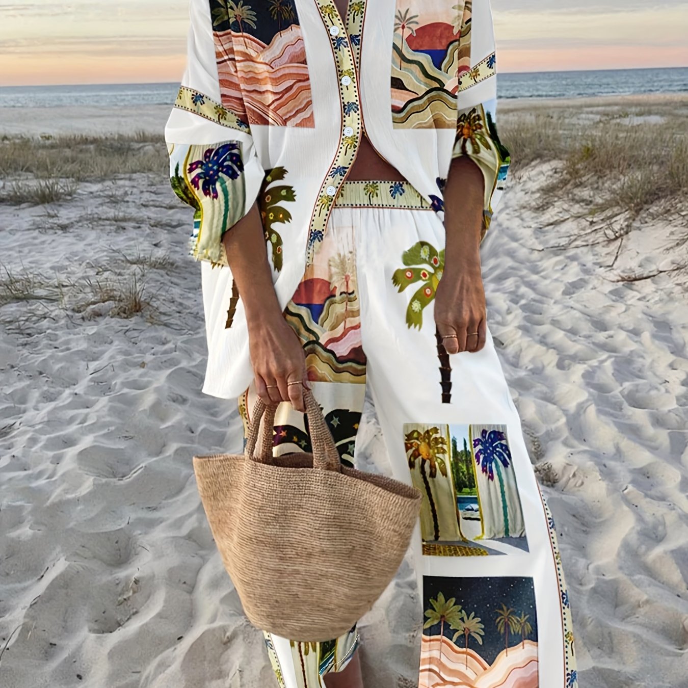 Grafische maxi jurk voor strand | Zomer Outfit Dames | Strandklare Maxi Jurk