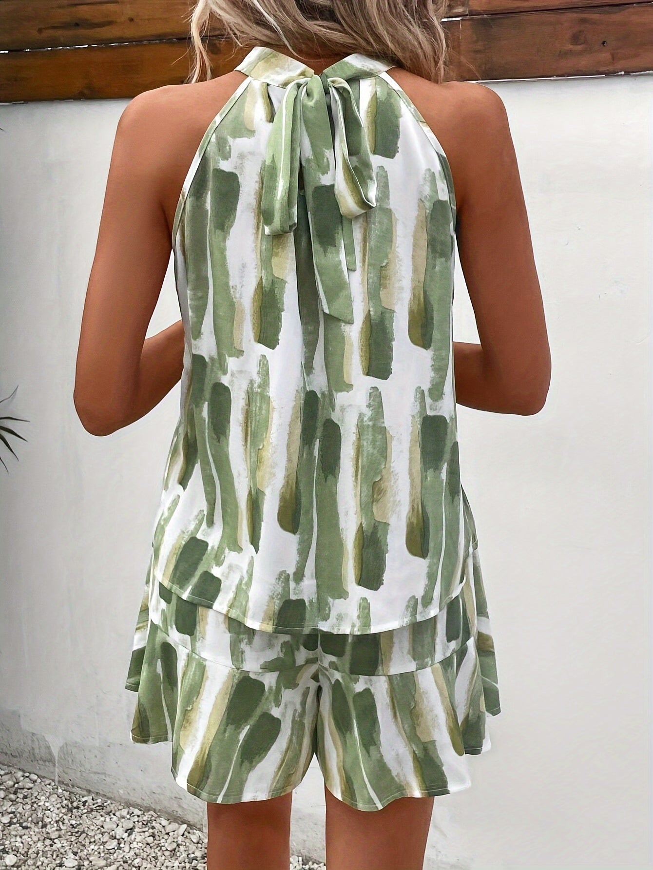 Mouwloze abstracte print jumpsuit | Zomer Outfit Dames | Elegante Zomerse Uitstraling