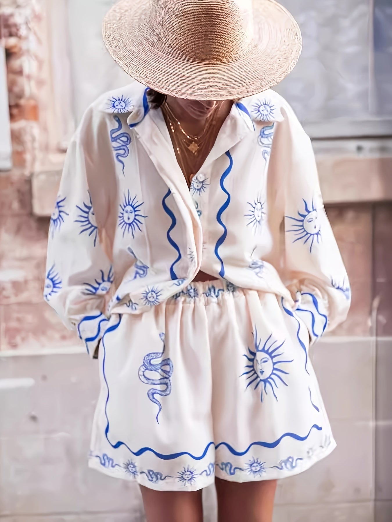 Zonnebedrukte overhemdjurk | Zomer Outfit Dames | Casual Zomerjurk met Print