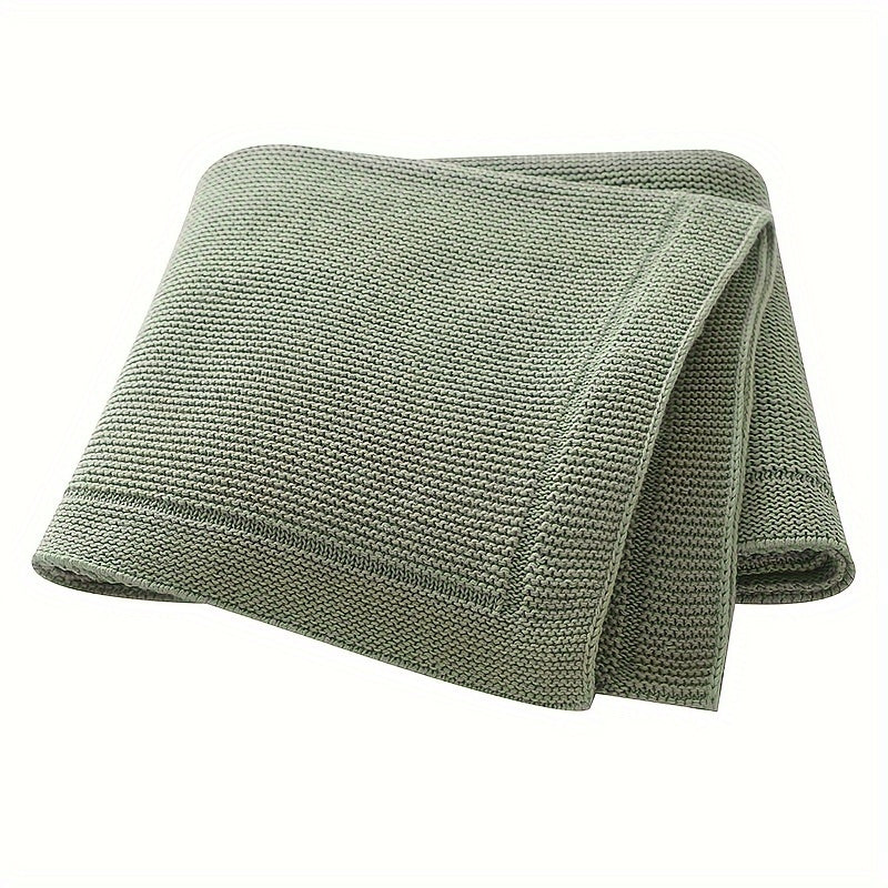 Soft Cotton Knit Swaddle Deken | Effen kleur, geometrisch patroon - Perfect voor diverse gelegenheden