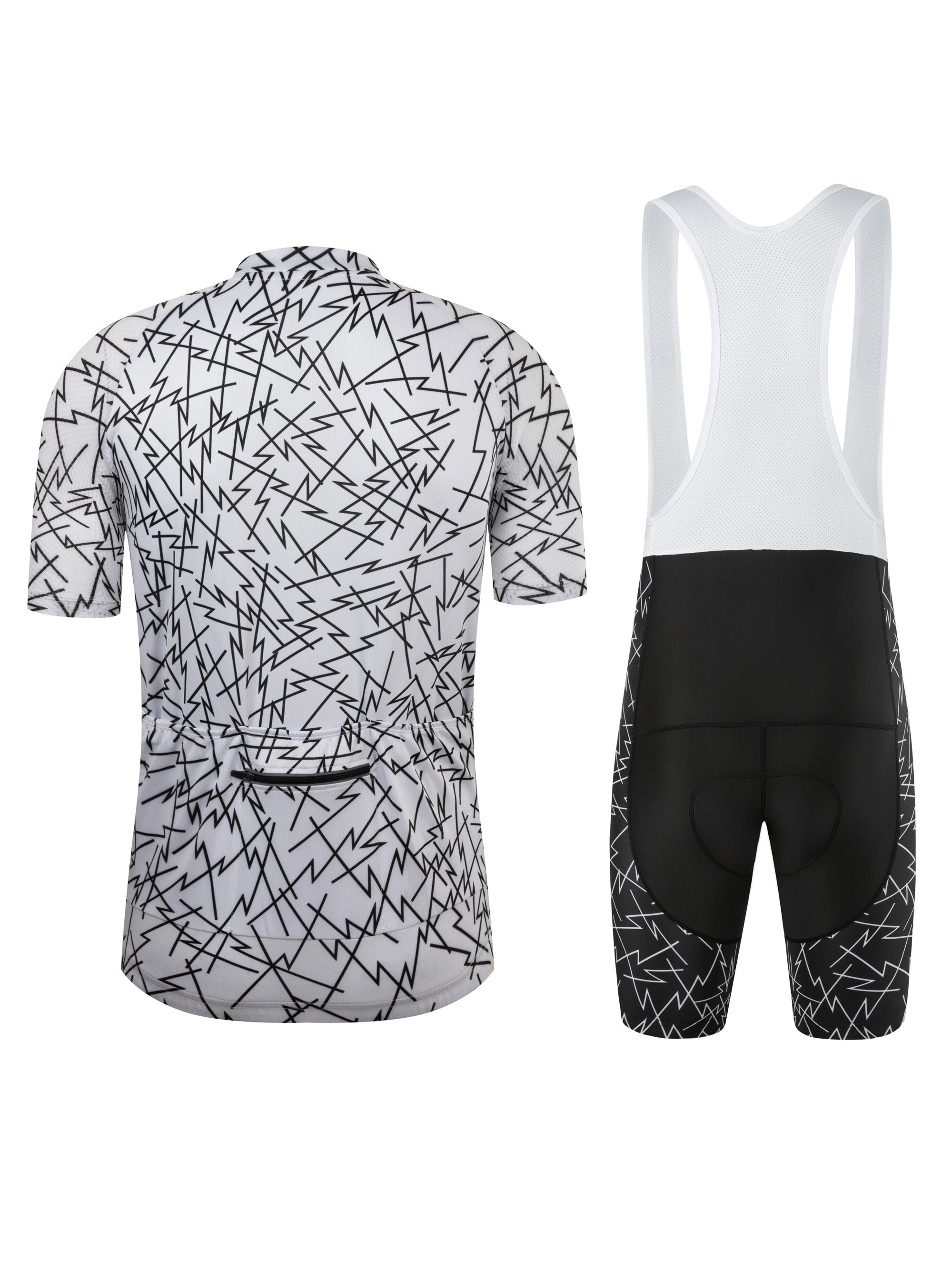 Grafisch zwart wielertrui | Wielerkleding | Geavanceerd Fietsjersey