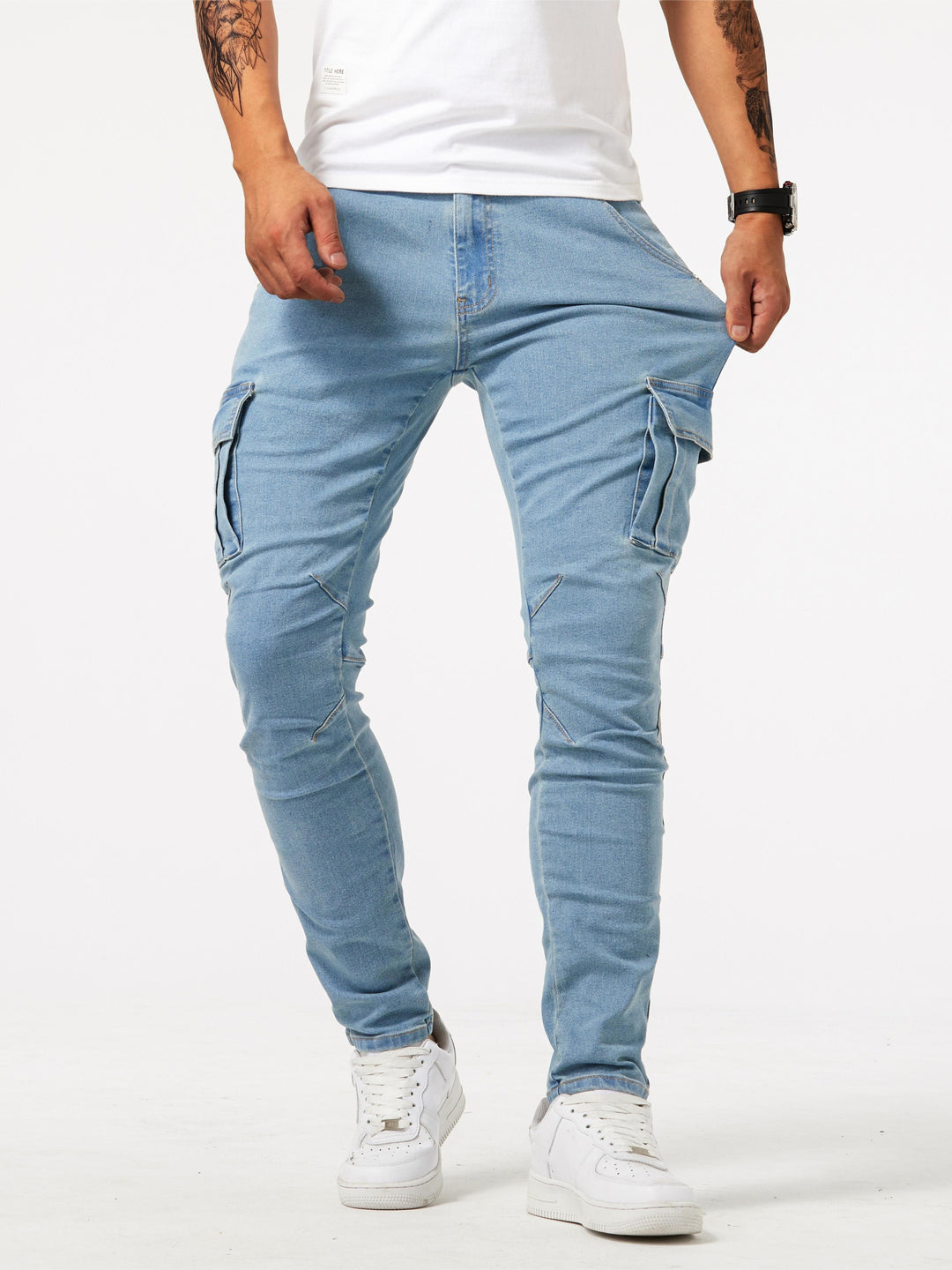 Heren Cargo Jeans | Slanke pasvorm | Meerdere zakken & Stretch | Casual stijl op straat