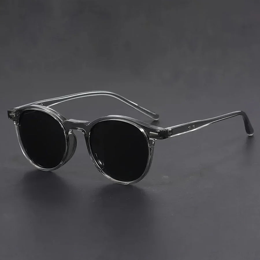 Retro Heren Zonnebril met Ronde Tortoiseshell Frame – Lichtgewicht & Trendy