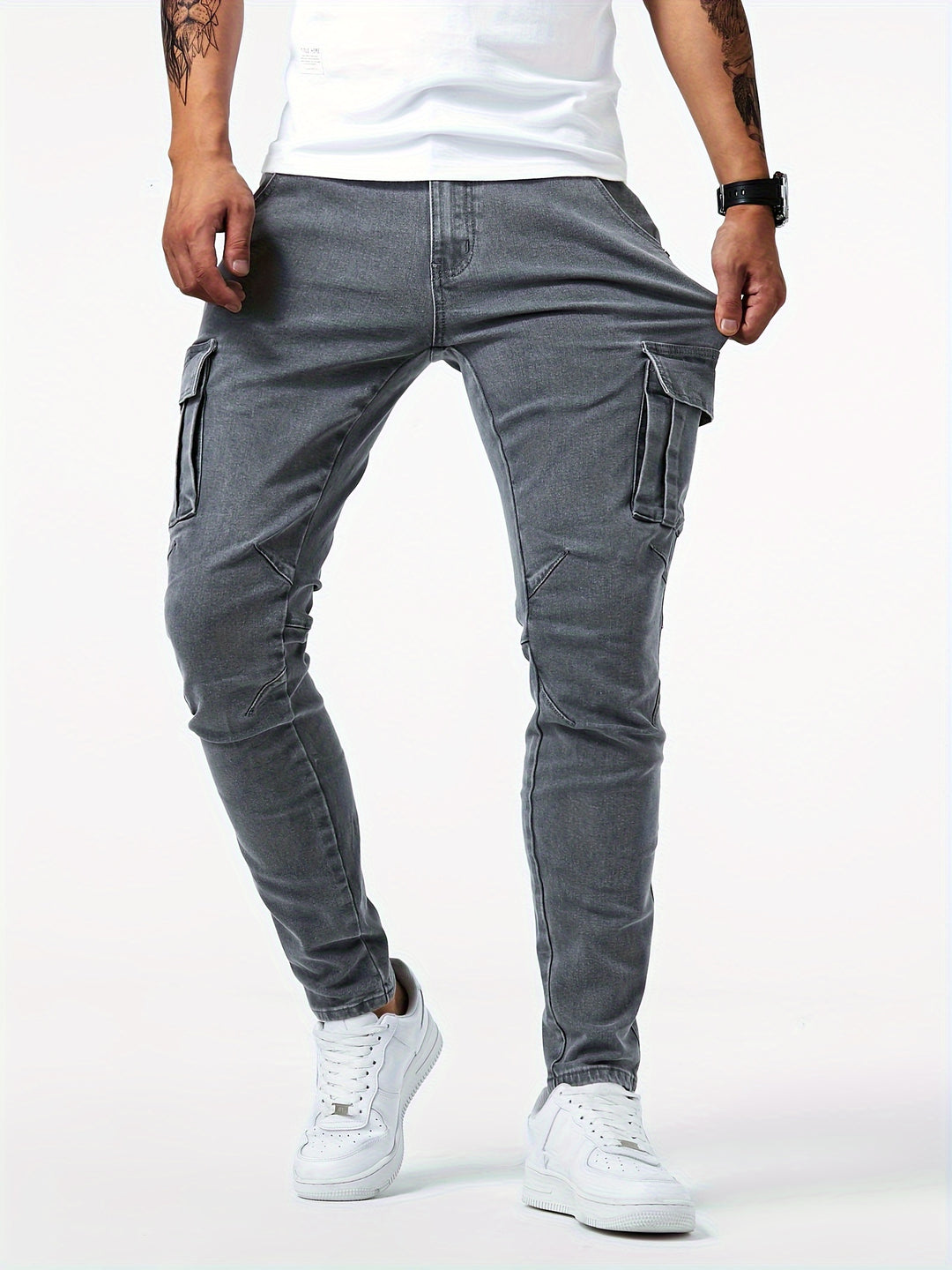 Heren Cargo Jeans | Slanke pasvorm | Meerdere zakken & Stretch | Casual stijl op straat