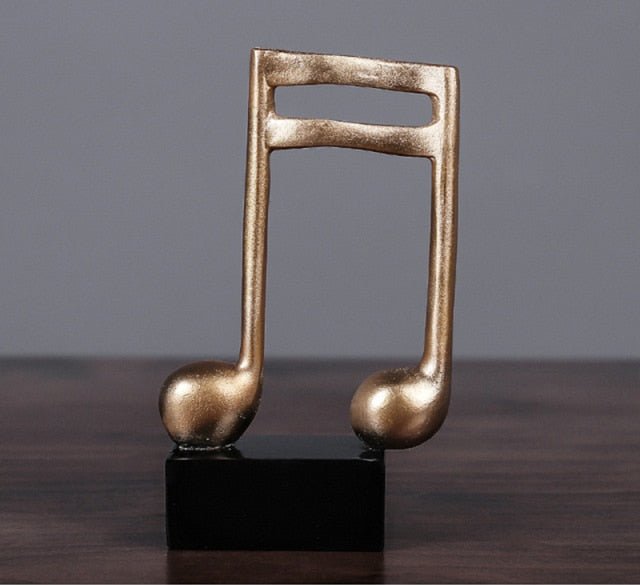 Gouden Muzieknoot Beeldje – Decoratief Ornament Voor Kast Of Bureau