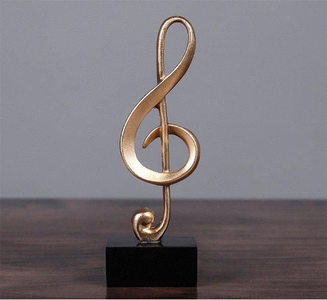 Gouden Muzieknoot Beeldje – Decoratief Ornament Voor Kast Of Bureau