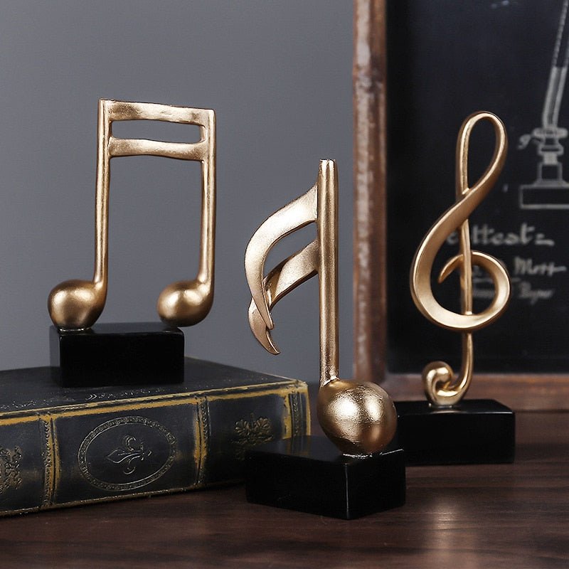 Gouden Muzieknoot Beeldje – Decoratief Ornament Voor Kast Of Bureau