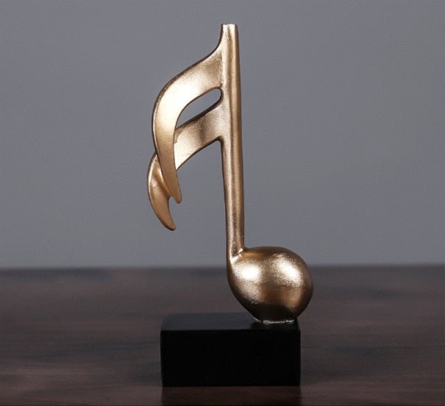 Gouden Muzieknoot Beeldje – Decoratief Ornament Voor Kast Of Bureau