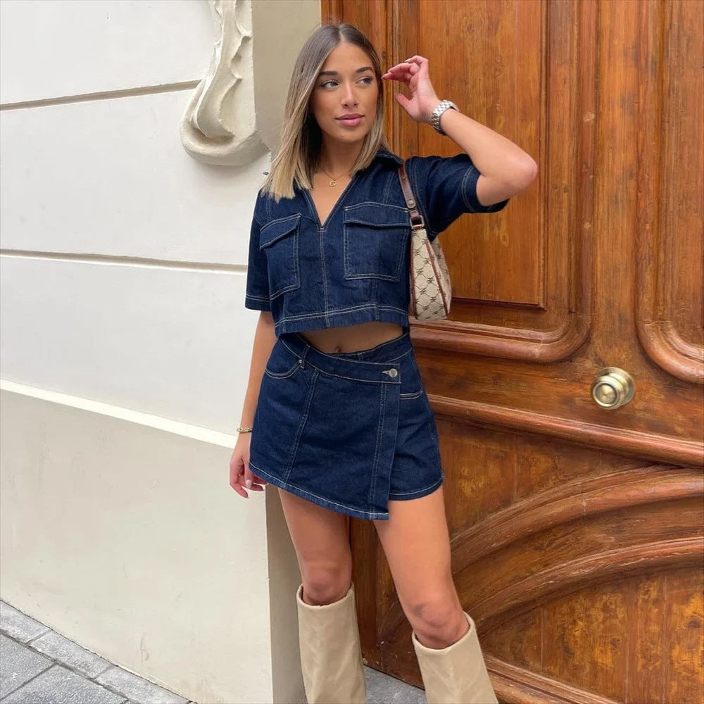 GIULIA | Denim Set – Trendy, Uniek & Zelfverzekerd!