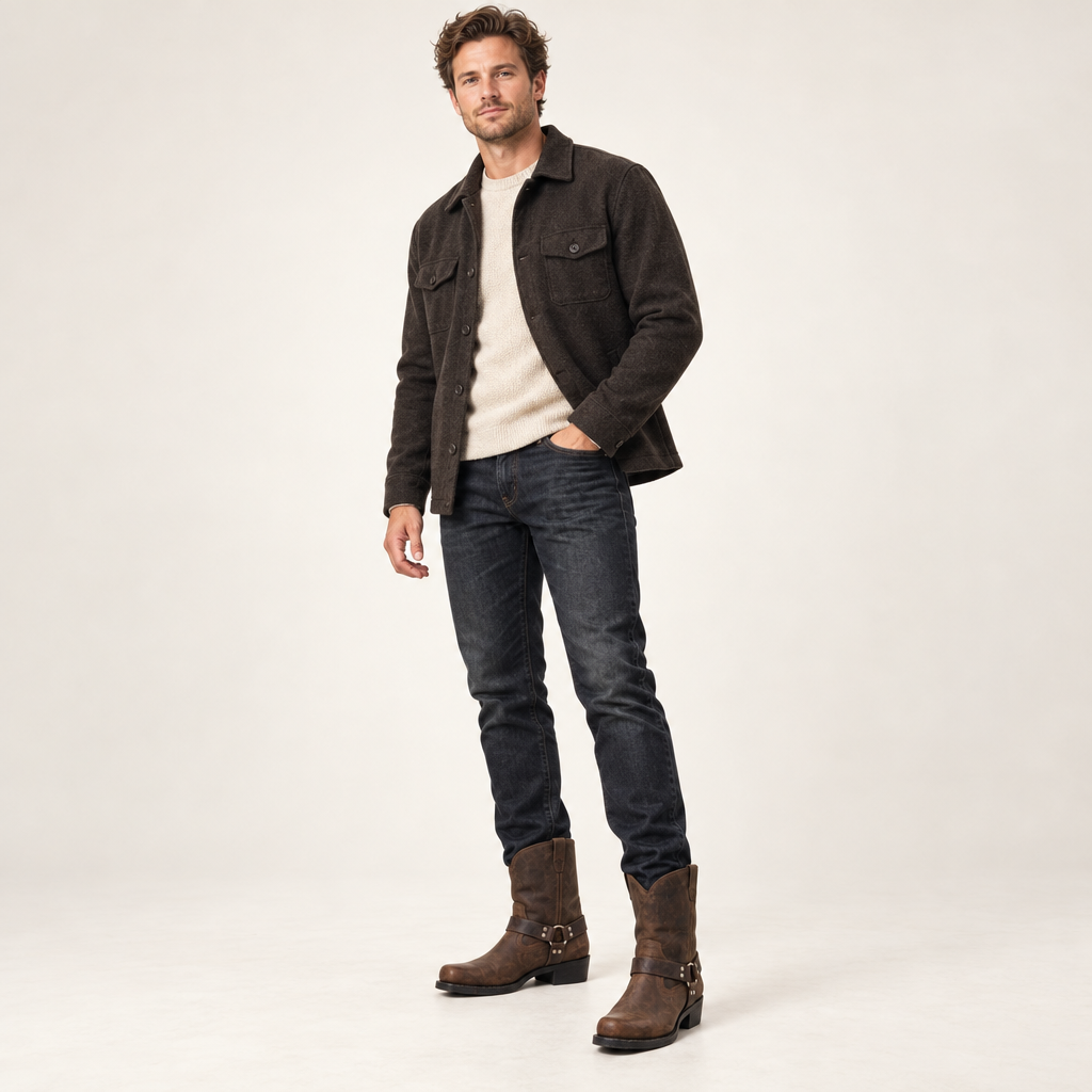 Navando western laarzen op model in de studio
