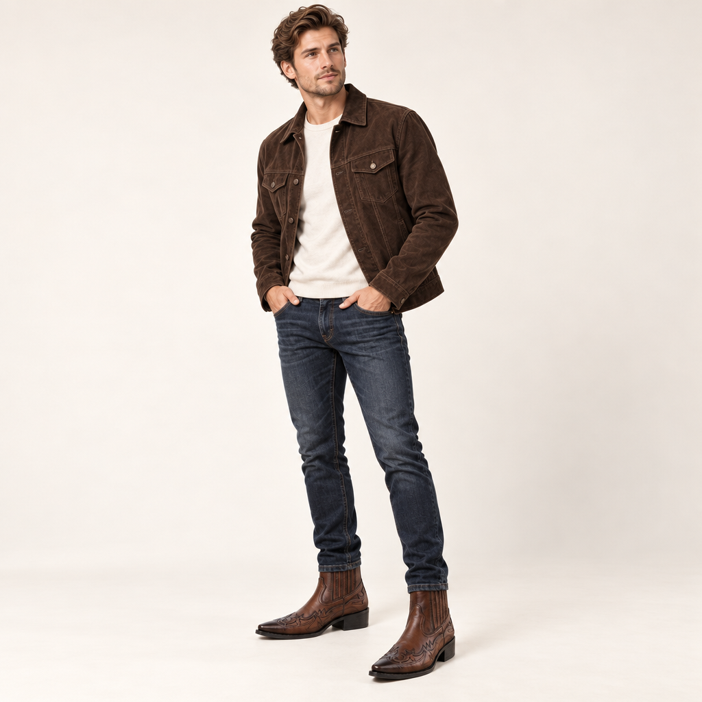 Navando western enkellaarzen op model in de studio