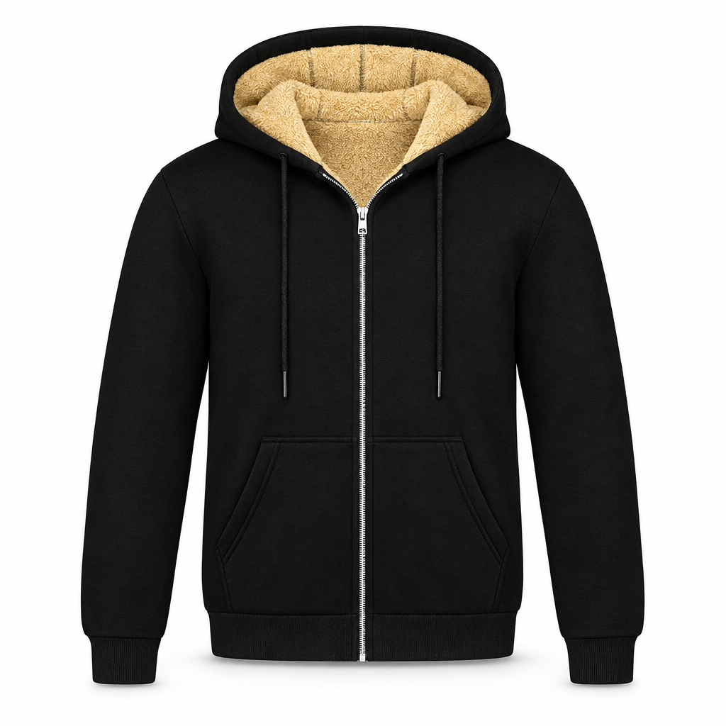 Bramwell heren zip hoodie met capuchon, packshot op witte achtergrond