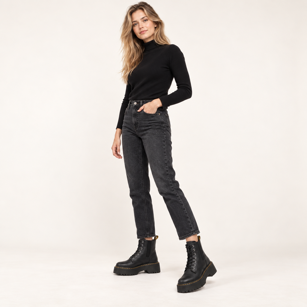 Liora laarzen op model in de studio