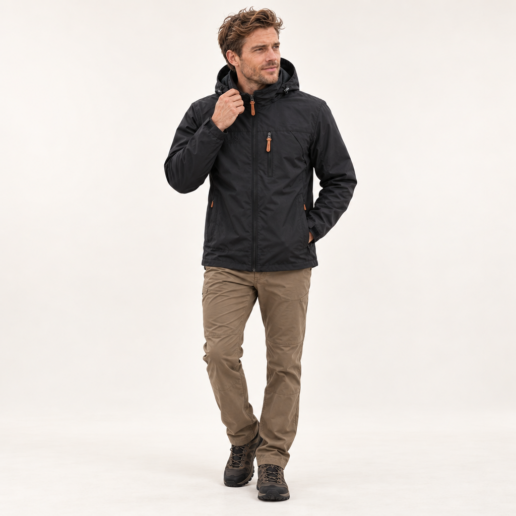 Stormvale herenjack op model in de studio