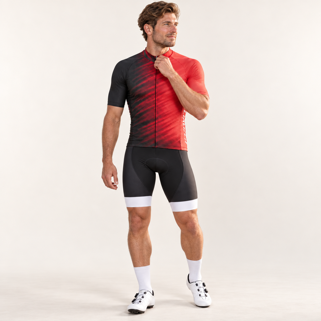 Velonex fietskleding set op model in de studio