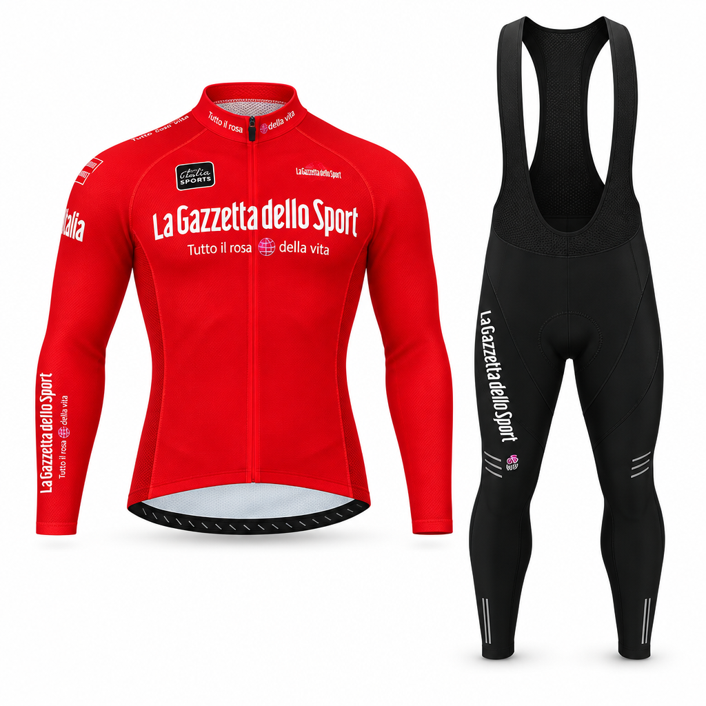 Cyclovent thermische fietsset heren winter met lange wielertrui en fietsbroek, packshot op witte achtergrond