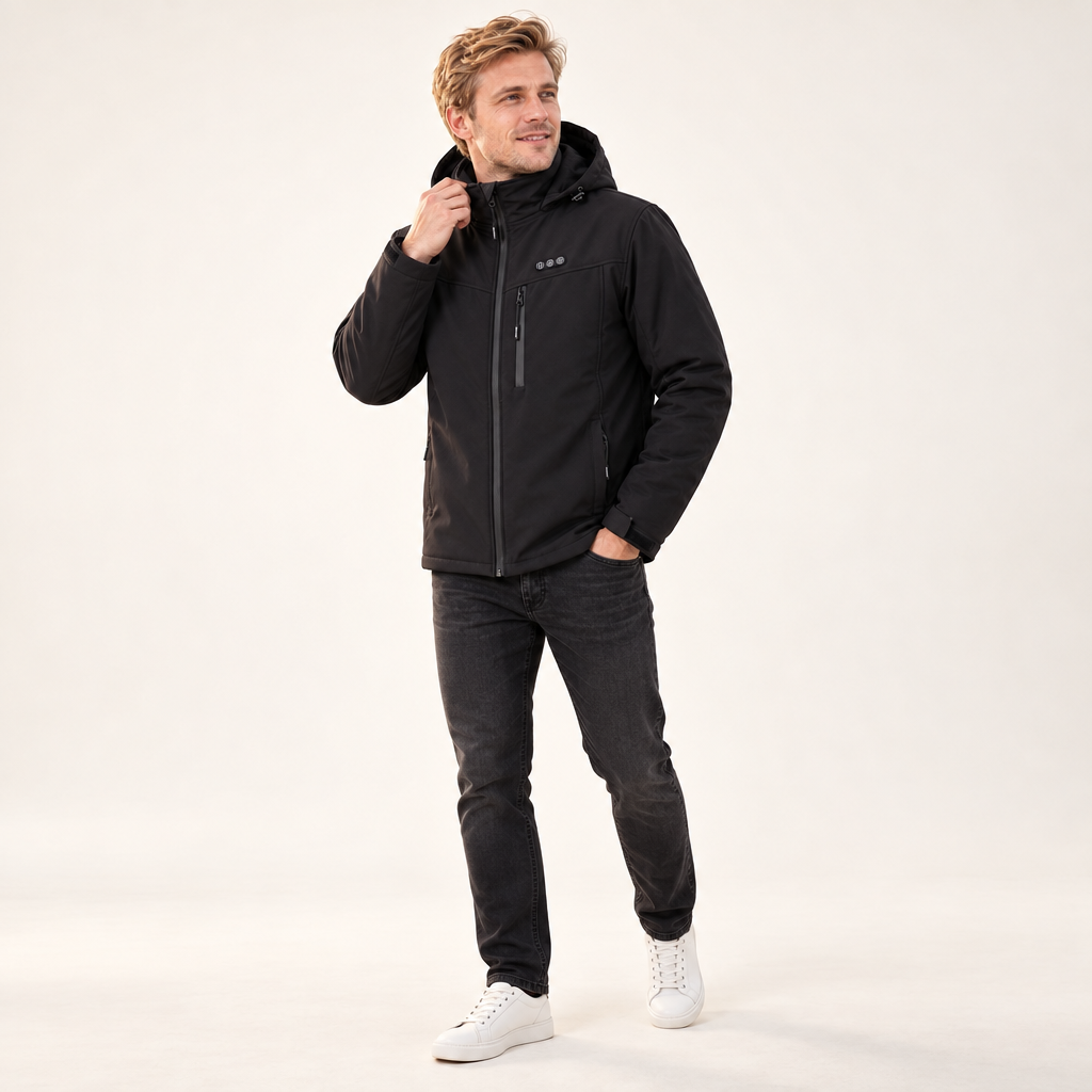 Calorix verwarmde jas op model in de studio