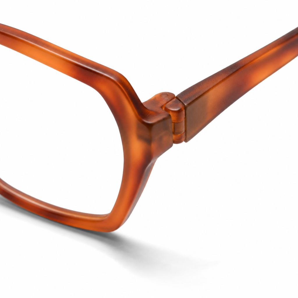 Close-up van het flexibele scharnier en de soft touch afwerking