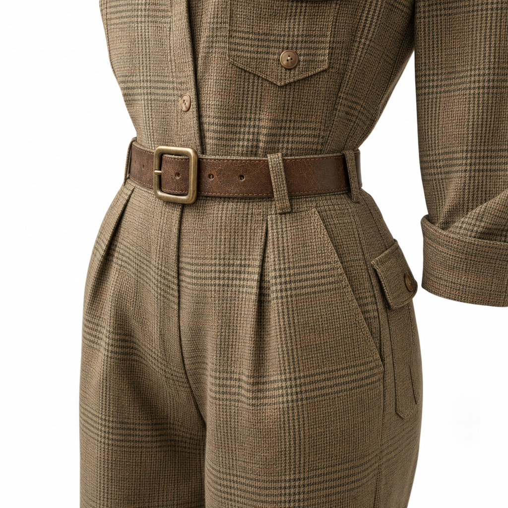 Close-up van de getailleerde taille en de zakken