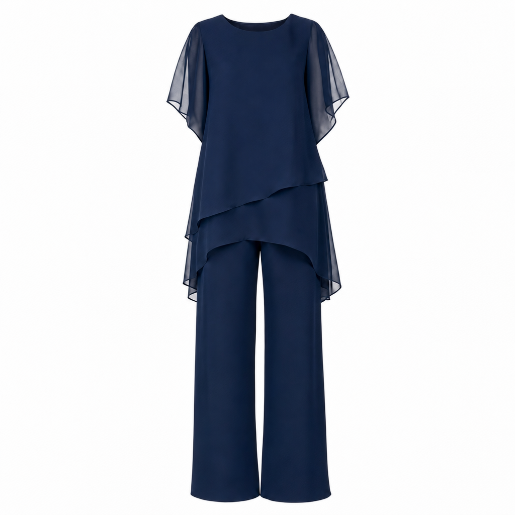 Tweedelige set in marineblauw