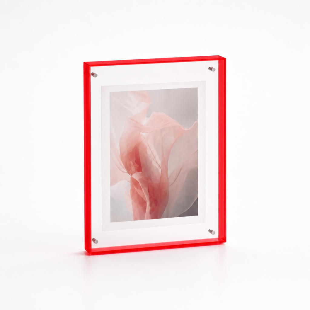 Acryl fotolijst in helder rood