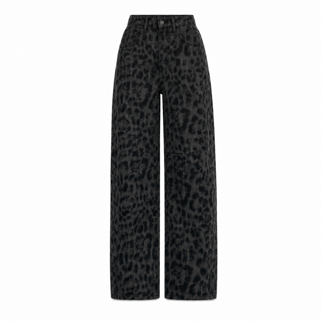 Wide-leg jeans met hoge taille in zwart