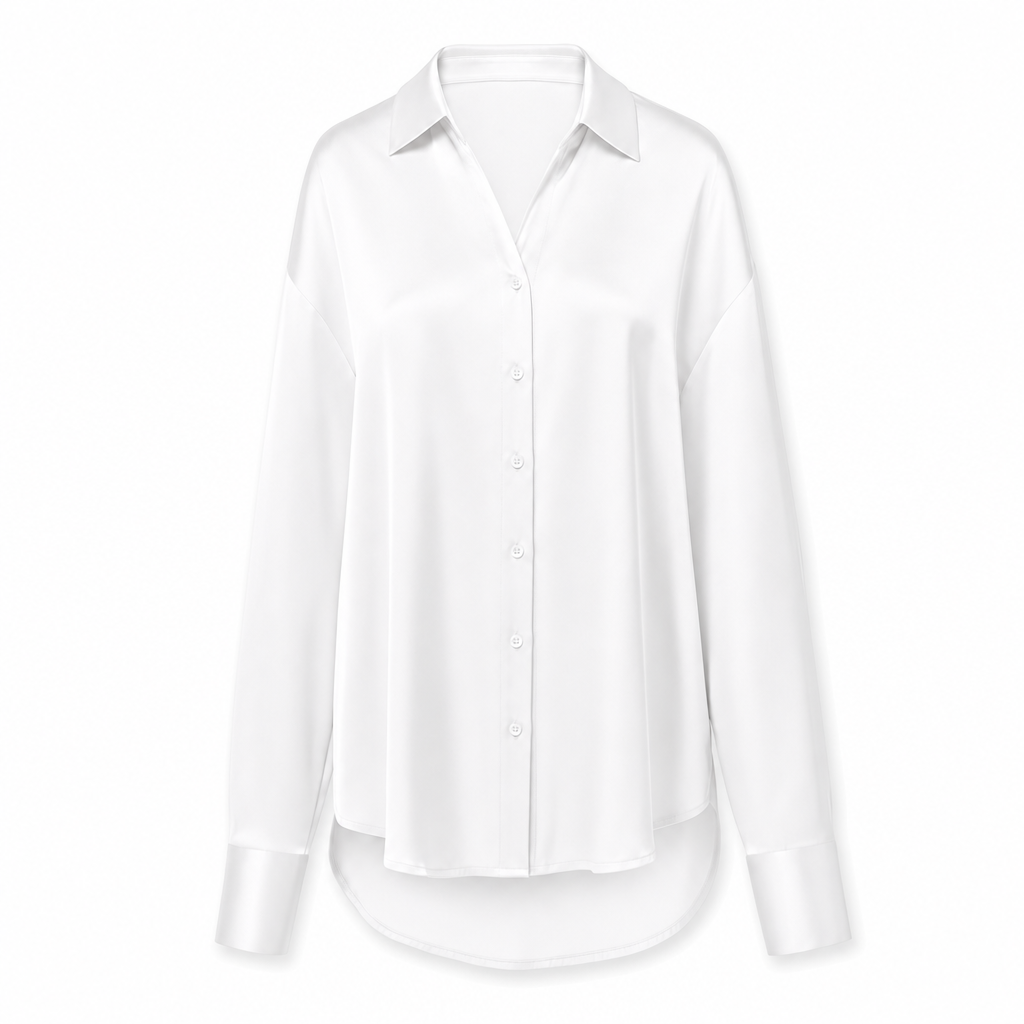 Satijnen blouse in wit