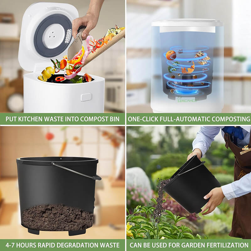 Elektrische Keukencomposteerder 4L – Snel & Stil Compostapparaat voor Organisch Afval