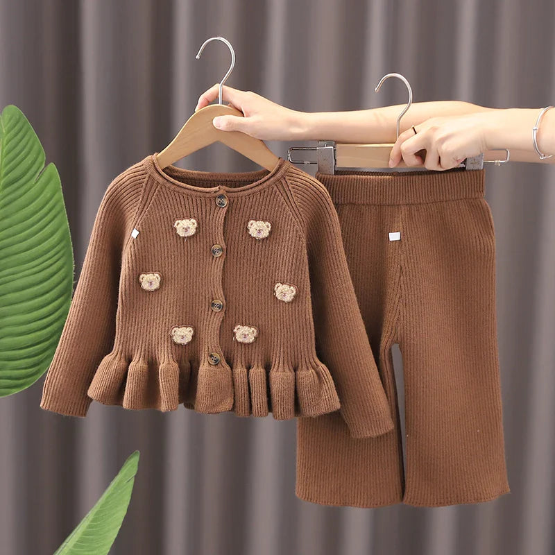 Mini Style | Tweedelige Winter Set met Beertjes