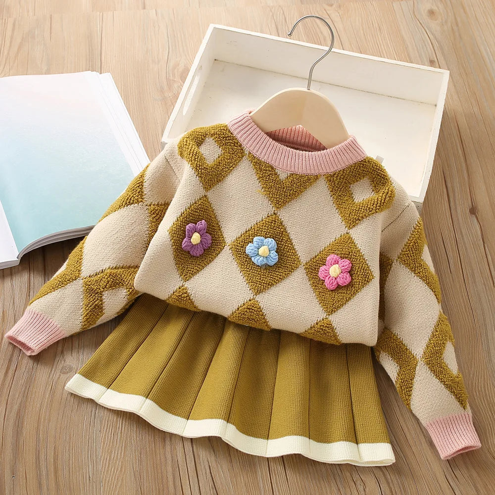 Mini Style | Heerlijk Warm - Vintage Gebreide Pullover & Rok